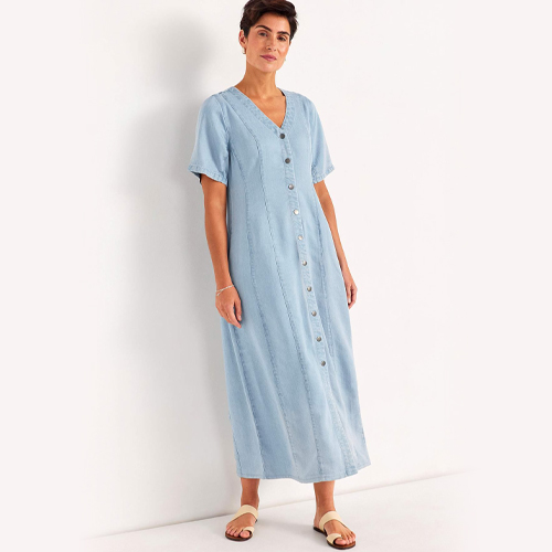 Mjuk denimklänning